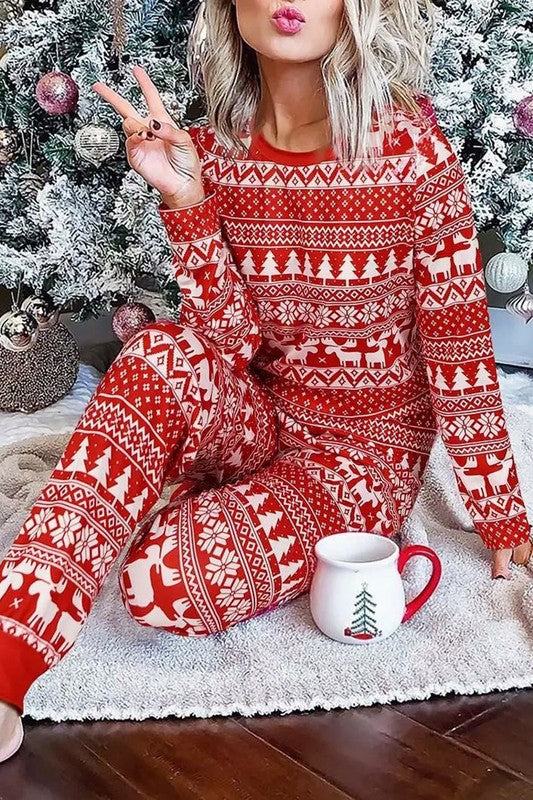 Colsie, Intimates & Sleepwear, Womens 3 Piece Pajama Set Red And White  Christmas Large