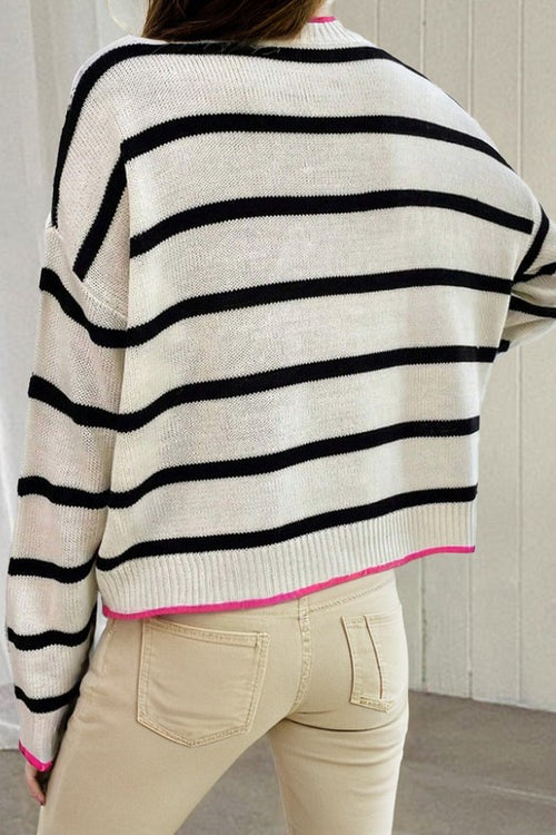 Striped Crew Neck  Sweater