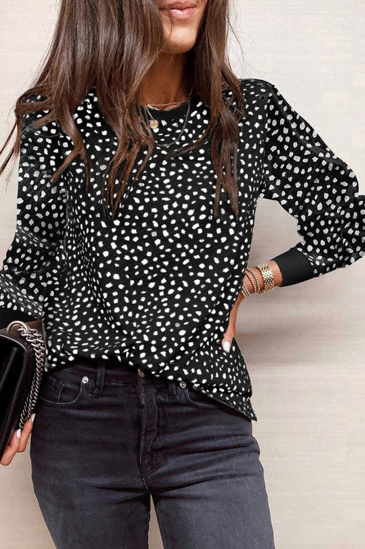 Spotted Long Sleeve Top