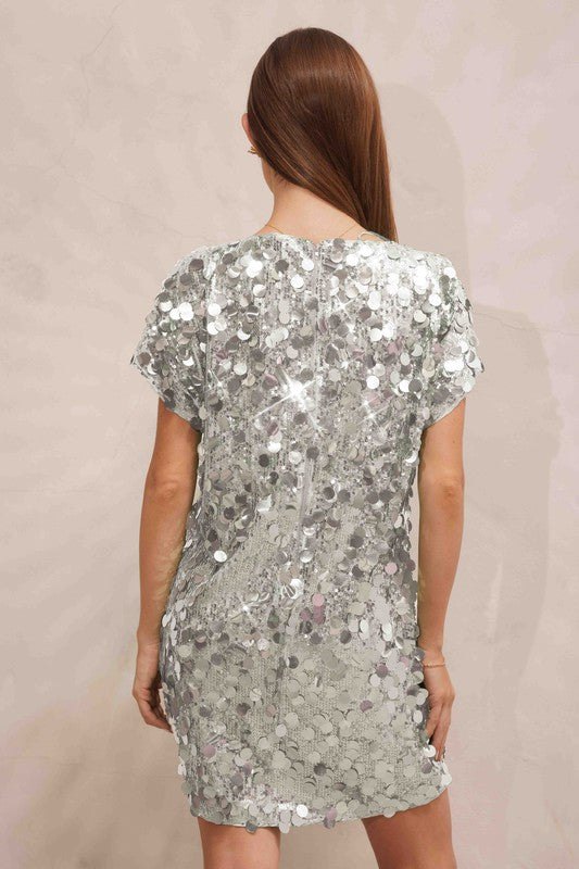 Sequin Mini Dress (Silver)