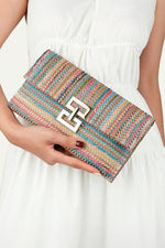 Multicolor Woven Clutch