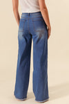 Wide Leg Jeans with Braided Detail