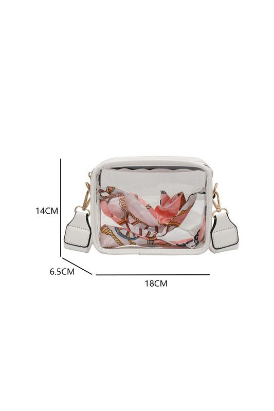 Transparent Crossbody Bag (White)