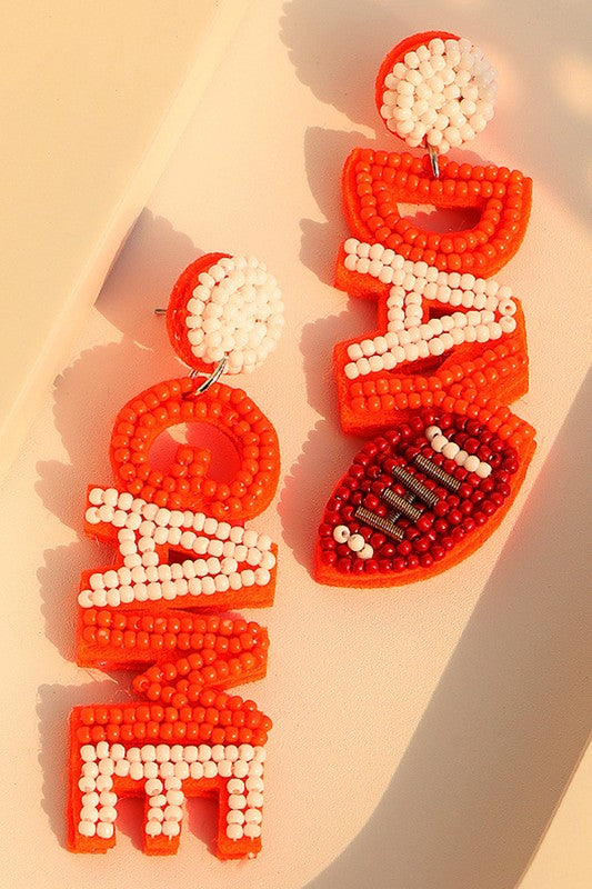 Game Day Earrings (Orange)