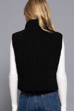 Corduroy Puffer Vest (Black)