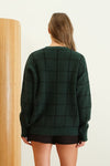 Grid Print Sweater (Hunter)