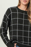 Grid Print Sweater (Black)