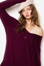 Front Seam Sweater (Burgundy)