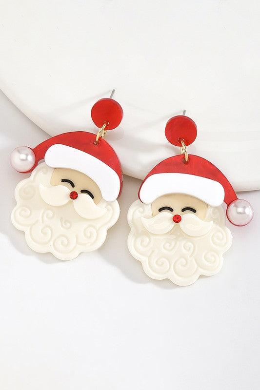 Santa Earrings (Red)