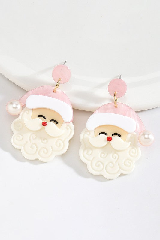 Santa Earrings (Pink)