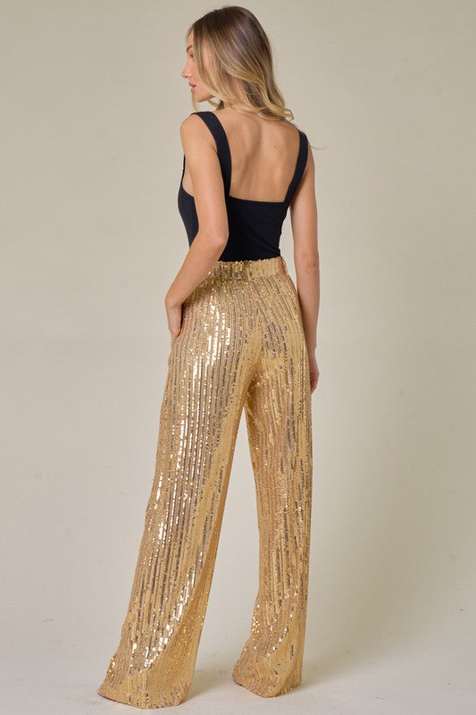 Wide Leg Sequin Pants