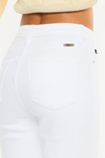 High Rise Slim Straight Jeans - White