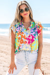 Floral Flutter Sleeve Blouse