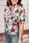 Floral V-Neck Blouse (Pink)