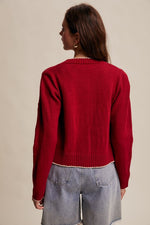 Embroidered Floral Knit Cardigan