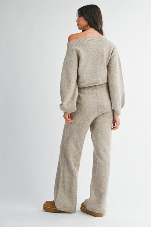 Two Piece Sweater Set (Oatmeal)