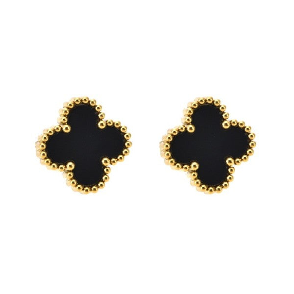 Clover Stud Earrings (Black)