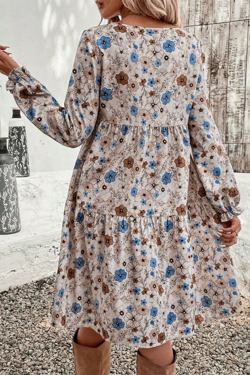 Floral Print Tiered Dress