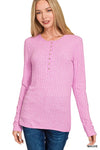 Ribbed Long Sleeve Top (Purple-Mauve)