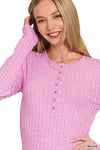 Ribbed Long Sleeve Top (Purple-Mauve)