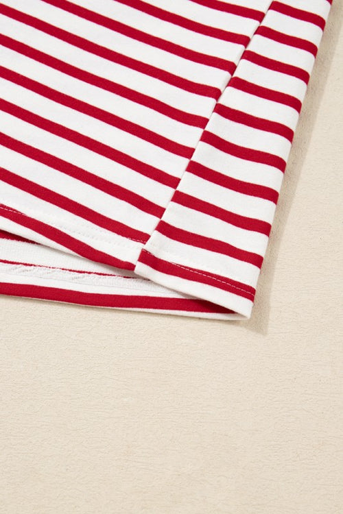 Striped Ruffle Shoulder Top