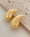 Tear Drop Stud Earrings (Gold)