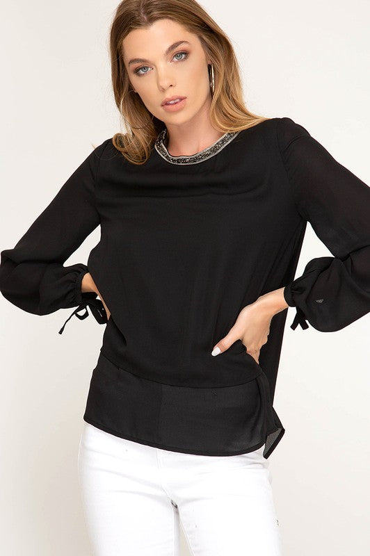 Tied Layered Top (Black)
