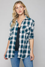 Plaid Button Up (Teal)