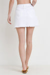 Frayed Hem Denim Skirt (White)