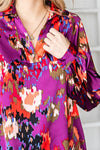 Abstract Print Blouse (Purple)