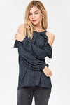 Cold Shoulder Ruffle Sweater