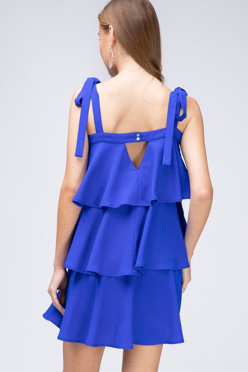 Tiered Ruffle Dress (Royal Blue)