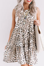 Layered Leopard Mini Dress