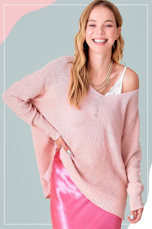 Fine Thread Soft Luxe Sweater (Mauve)