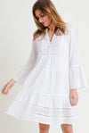 Tiered Dress with Ruffle Buttom