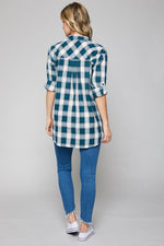 Plaid Button Up (Teal)