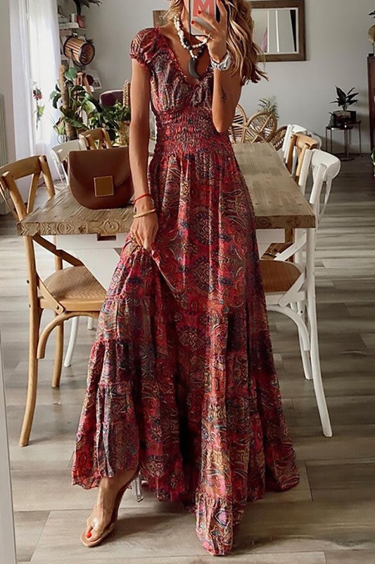 paisley dresses for women Unique Vintage Pink Maxi Dress S/4-6 Girls Day out Saint + Sofia | Women's