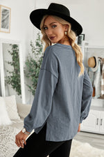 Button Front Top (Grey)