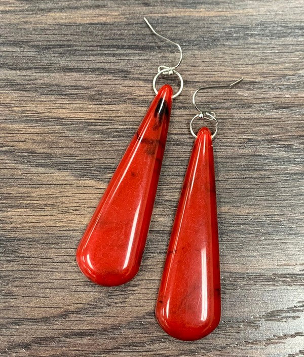 Teardrop Earrings (Red)