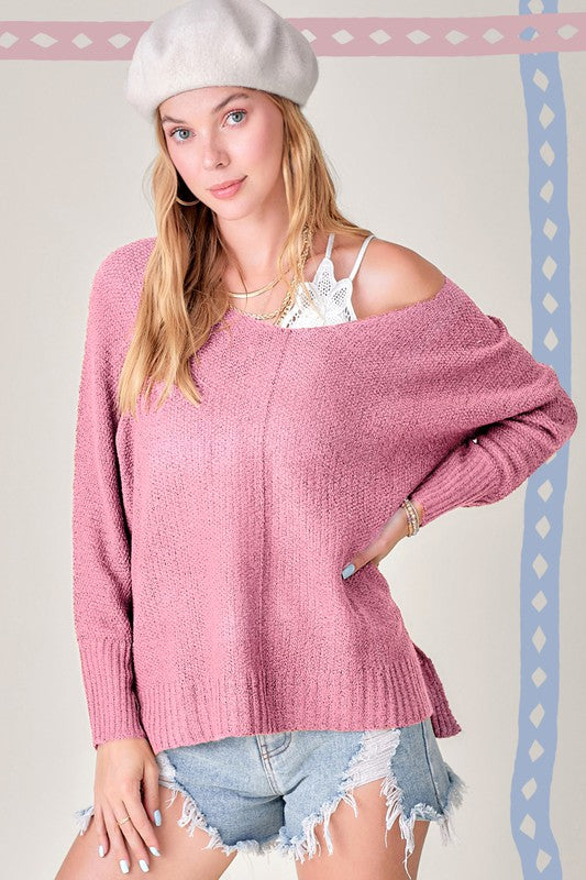 Fine Thread Soft Luxe Sweater (Pink)