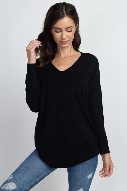 Front Seam Sweater (Black)