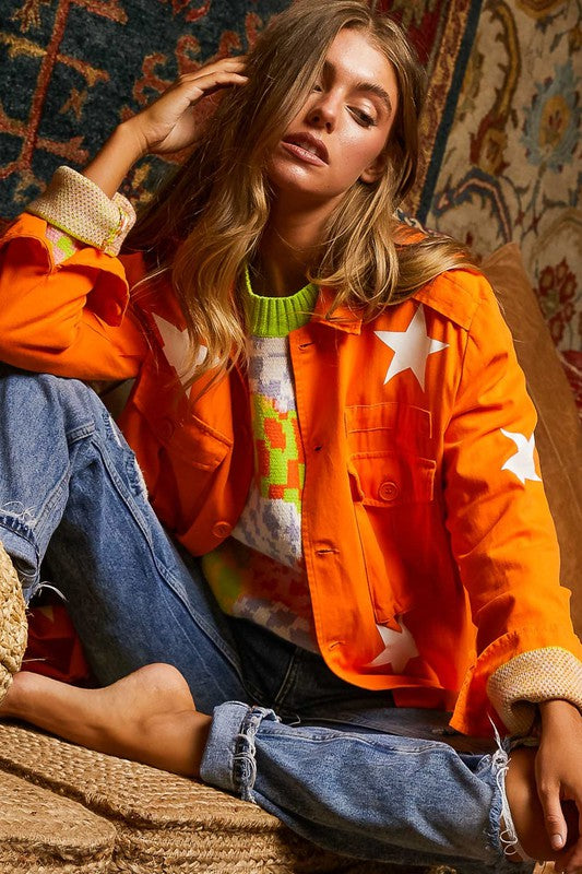 Reach for the Stars Military Jacket (Orange)