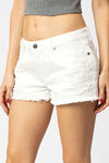 White Distressed Denim Shorts